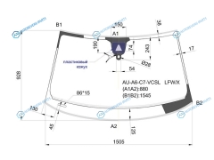 AU-A6-C7-VCSL LFWX Стекло лобовое + дд камера AUDI A6 (C7) 45D 10-12