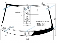 8611AGACMVWZ2W Стекло лобовое + дд камера AUDI A6 (C7) 45D 12-18