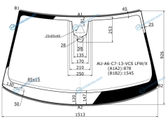 AU-A6-C7-13-VCS LFWX Стекло лобовое + дд камера AUDI A6 (C7) 45D 12-18