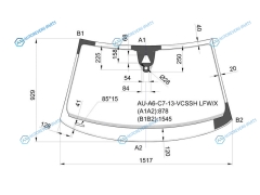 AU-A6-C7-13-VCSSH LFWX Стекло лобовое + дд камера AUDI A6 (C7) 45D 12-18