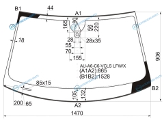 AU-A6-C6-VCLS LFWX Стекло лобовое + дд камера AUDI A6S6 4D 04-11AUDI ALLROAD 5D 05-11