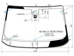 AU-A8-11-VCSS LFWX Стекло лобовое + дд камера AUDI A8 4D 11-17