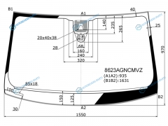 8623AGNCMVZ Стекло лобовое + дд камера AUDI Q7 15-19