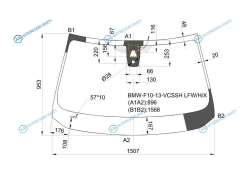 BMW-F10-13-VCSSH LFWHX Стекло лобовое + дд камера BMW 5-SERIES F1011 45D 12-17
