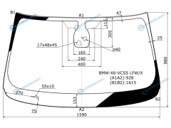 BMW-X6-VCSS LFWX Стекло лобовое + дд камера BMW X6 E71 08-14