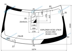 EXPLORER-VCSS LFWX Стекло лобовое + дд камера FORD EXPLORER 11-19