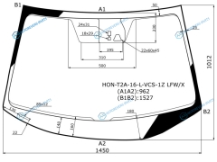 HON-T2A-16-L-VCS-1Z LFWX Стекло лобовое + дд камера HONDA ACCORD 4D SED 16-