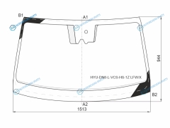 HYU-DN8-L-VCS-HS-1Z LFWX Стекло лобовое + дд камера HYUNDAI SONATA (DN8) 4D 20-