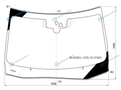 NI-QX50-L-VCS-1Z LFWX Стекло лобовое + дд камера INFINITI QX50 17-