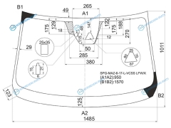 SPG-MAZ-6-17-L-VCSS LFWX Стекло лобовое + дд камера MAZDA 6 45D 16-