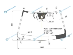 W207-VCSSH LFWHX Стекло лобовое + дд камера MERCEDES C-CLASS CPE (C204) 11-13E-CLASS (C207) 09-13