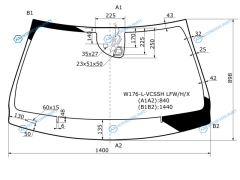 W176-L-VCSSH LFWHX Стекло лобовое + дд камера MERCEDES-BENZ A-CLASS W176 5D 12-15