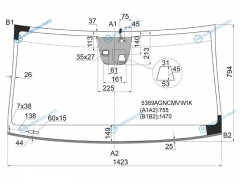 5369AGNCMVW1K Стекло лобовое + дд камера MERCEDES-BENZ GLK-CLASS X204 08-15