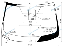 NI-T32-VCS-1Z LFWX Стекло лобовое + дд камера NISSAN X-TRAIL T32 14-