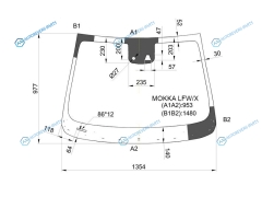 MOKKA LFWX Стекло лобовое + дд камера OPEL 12-