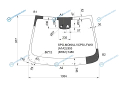 SPG-MOKKA-VCPS LFWX Стекло лобовое + дд камера OPEL MOKKA 12-