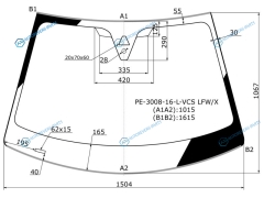 PE-3008-16-L-VCS LFWX Стекло лобовое + дд камера PEUGEOT 30085008 16-