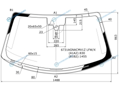 6731AGNACMV1Z LFWX Стекло лобовое + дд камера PORSCHE 911 (991) CPE 11-