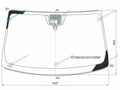 6729AGACMVWZ6B Стекло лобовое + дд камера PORSCHE CAYENNE 12-17