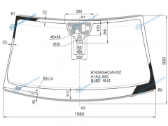 6742AGACMVWZ Стекло лобовое + дд камера PORSCHE CAYENNE 18-