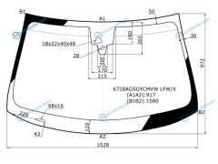 6728AGSGYCMVW LFWX Стекло лобовое + дд камера PORSCHE PANAMERA 09-16