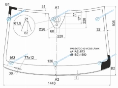 PASSATCC-12-VCSS LFWX Стекло лобовое + дд камера VOLKSWAGEN PASSAT CC 12-17