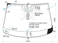 TOURAN-10-VCSSH LFWX Стекло лобовое + дд камера VOLKSWAGEN TOURAN II MPV 10-15
