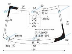 S80-07-VCS6X LFWX Стекло лобовое + дд камера VOLVO S80 06-16VOLVO XC70 06-13