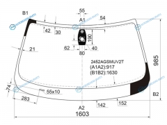 2452AGSMUV2T Стекло лобовое + дд проекция BMW X5 E70 06-13