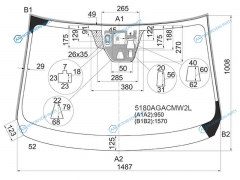 5180AGACMW2L Стекло лобовое + дд +3камеры MAZDA 6 45D SEDWGN 12-