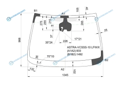 ASTRA-VCSSS-10 LFWX Стекло лобовое + дд +адапт.сист.освещен. (AFL) OPEL ASTRA J 5D HBKWGN 10-12