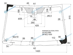 AVENSIS-03-VCSS LFWX Стекло лобовое + дд +дсвета TOYOTA AVENSIS II 45D 03-09