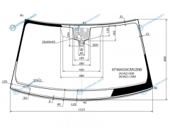 6736AGCCMVZ6B Стекло лобовое + дд +камера PORSCHE MACAN 14-