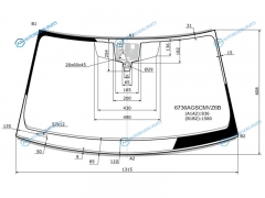 6736AGSCMVZ6B Стекло лобовое + дд +камера PORSCHE MACAN 14-