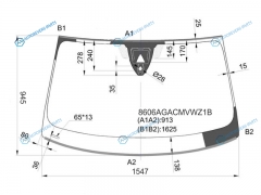 8606AGACMVWZ1B Стекло лобовое + дд +камера VOLKSWAGEN TOUAREG 10-18