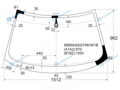 8580AGSGYMVW1B Стекло лобовое + дд AUDI A3S3 35D 03-12