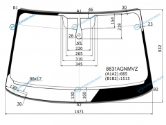 8631AGNMVZ Стекло лобовое + дд AUDI A4 (B9) 45D 16-