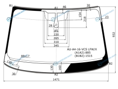 AU-A4-16-VCS LFWX Стекло лобовое + дд AUDI A4 (B9) 45D 16-