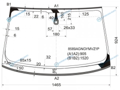 8589AGNGYMVZ1P Стекло лобовое + дд AUDI A4 S4 RS4 45D 07-12