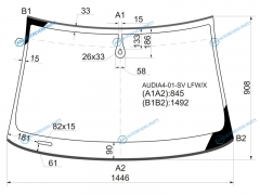 AUDIA4-01-SV LFWX Стекло лобовое + дд AUDI A4S4 (B7) 45D 04-09
