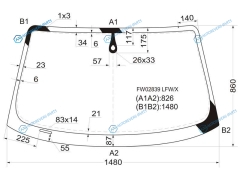 FW02839 LFWX Стекло лобовое + дд AUDI A4S4 2D CBR 01-07