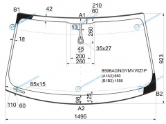 8596AGNGYMVWZ1P Стекло лобовое + дд AUDI Q5 08-12