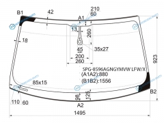 SPG-8596AGNGYMVW LFWX Стекло лобовое + дд AUDI Q5 08-12