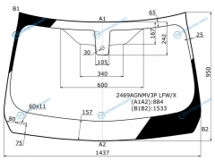 2469AGNMV3P LFWX Стекло лобовое + дд BMW 3-SERIES GT F34 5D HBK 13-