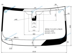 BMW-F10-VCS LFWX Стекло лобовое + дд BMW 5-SERIES F1011 45D 10-12