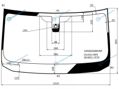 2459AGSMV6P Стекло лобовое + дд BMW 5-SERIES F1011 45D 12-17