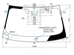 2485AGSIMVZ LFWX Стекло лобовое + дд BMW 5-SERIES G30G31 45D 17-
