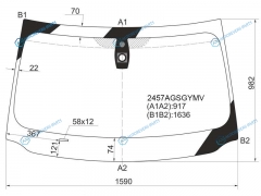 2457AGSGYMV Стекло лобовое + дд BMW 7-SERIES F0102 08-10
