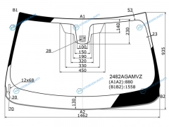2482AGAMVZ Стекло лобовое + дд BMW X1 F48 5D SUV 16-