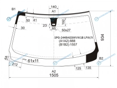 SPG-2449AGSMVW1B LFWX Стекло лобовое + дд BMW X3 E83 03-10